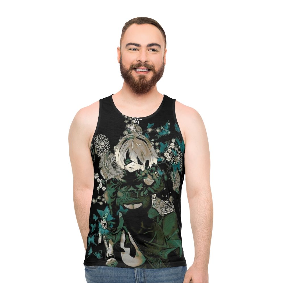 Butterflies and Floral Anime Unisex Tank Top - men