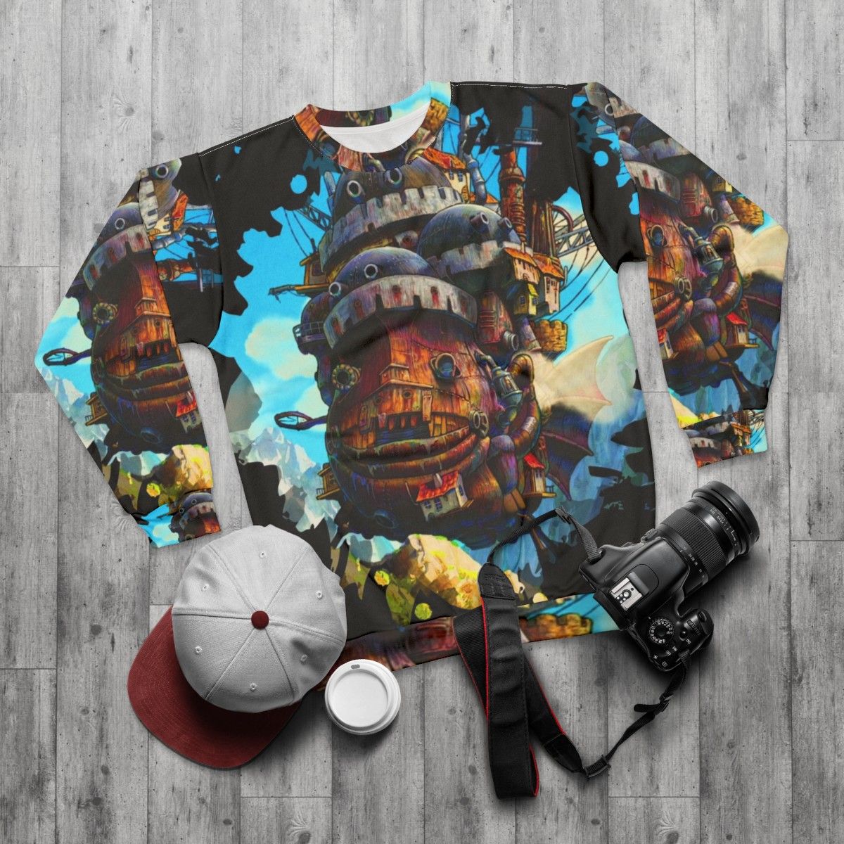 Howl's Painting Anime Sweatshirt - flat lay