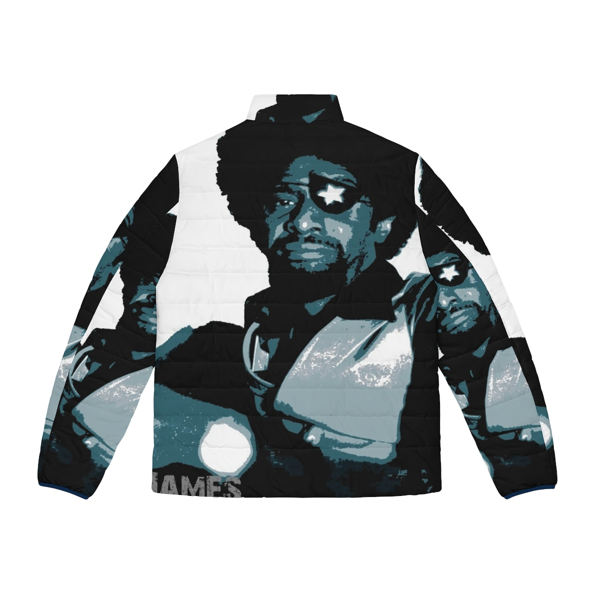 Legends of Blues Puffer Jacket featuring iconic blues musicians - Back