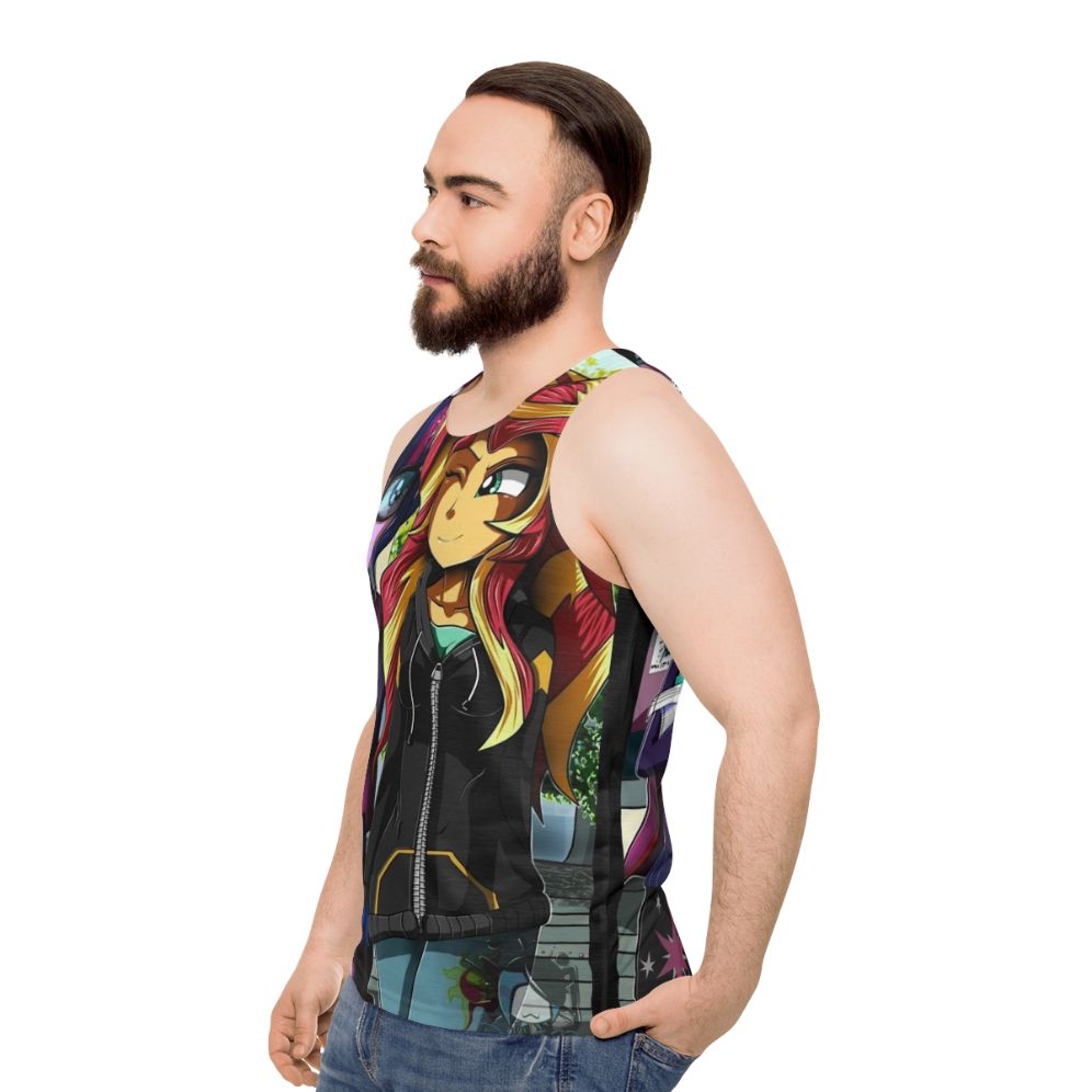 Equestria Girls Twilight and Sunset Unisex Tank Top - men side