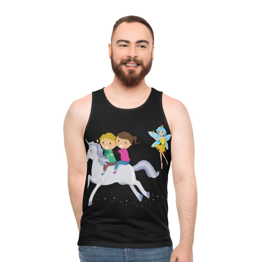 Unisex tank top with fantasy animal and lightning dragon design - men