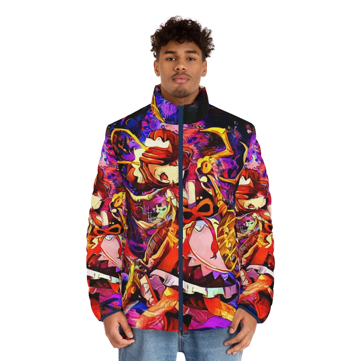 Puffer jacket featuring an insect-inspired design, perfect for fans of the anime series Overlord - men front