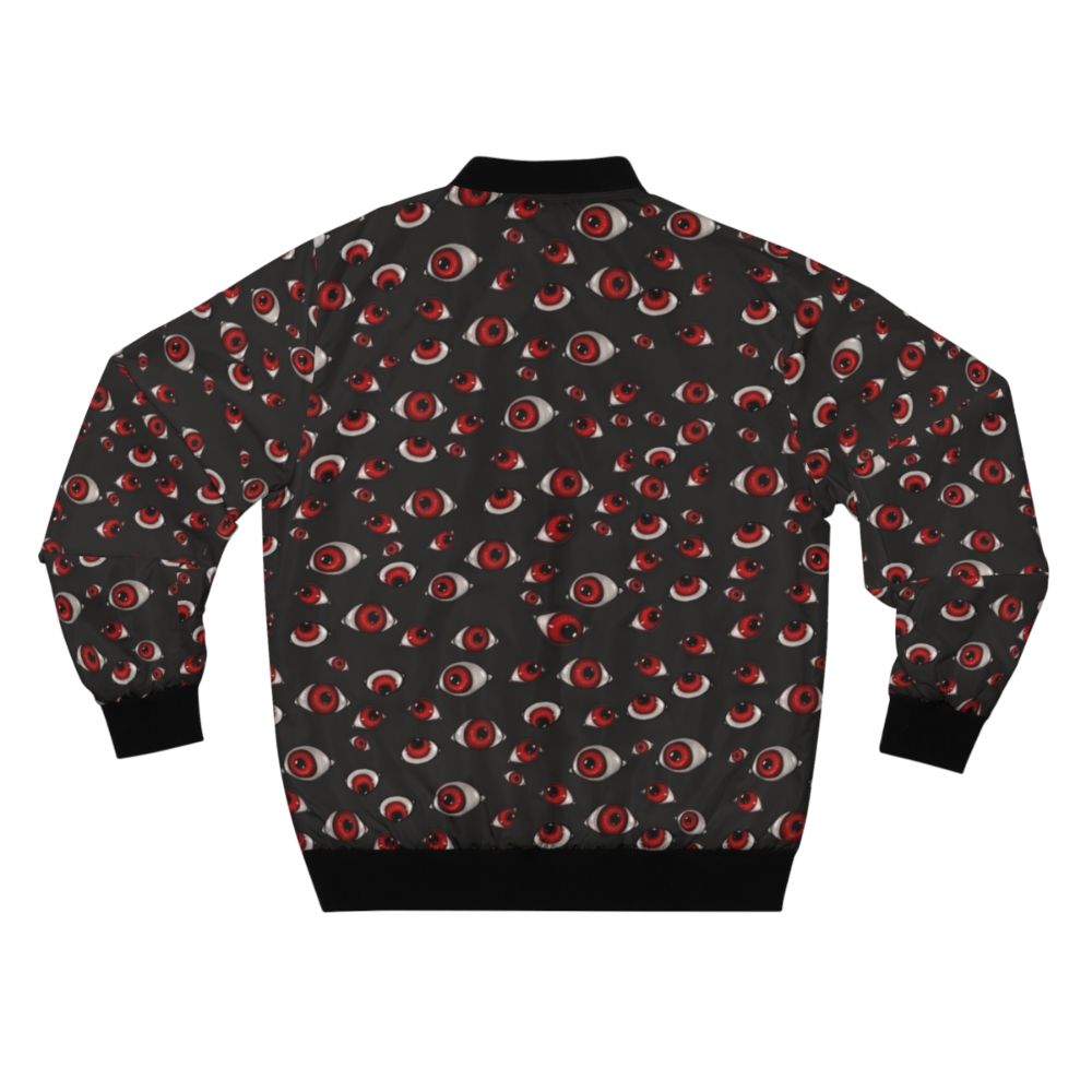 Hellsing Eyes Bomber Jacket with a dark, creepy anime-inspired pattern - Back