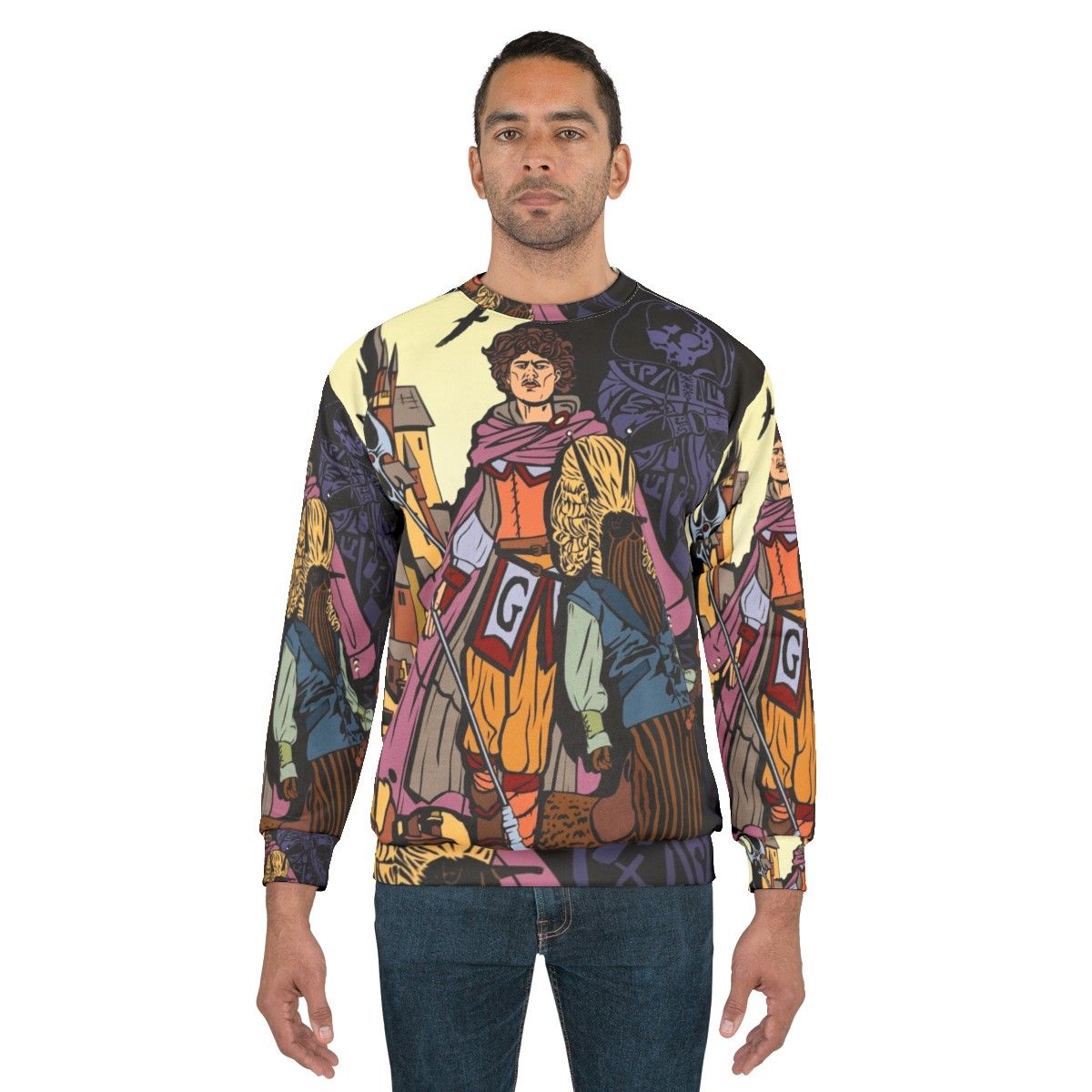 Dungeons and Dragons Sweatshirt with Dragon Shadows Design - men