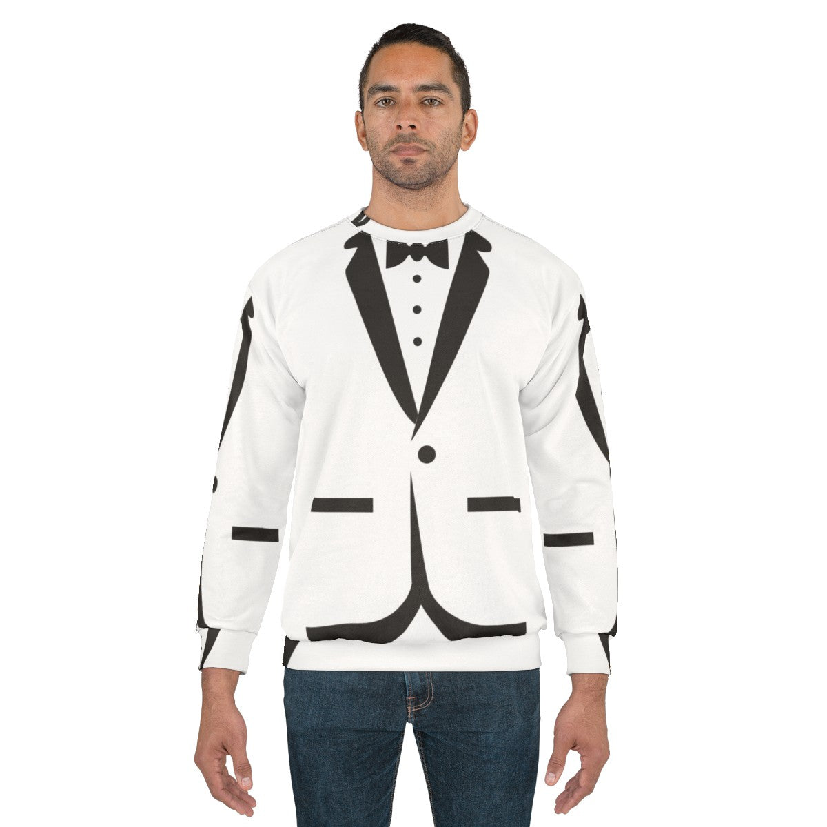 Bow tie tuxedo sweatshirt for men and cats - men