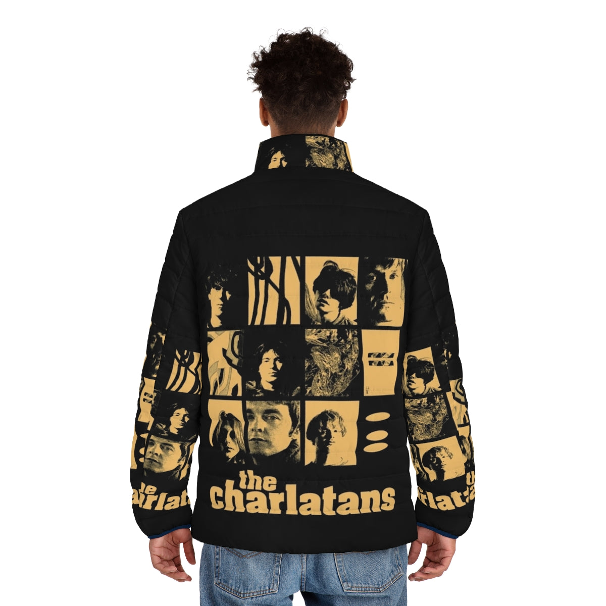 High and Dirty The Charlatans Puffer Jacket - Stylish Indie Band Inspired Outerwear - men back