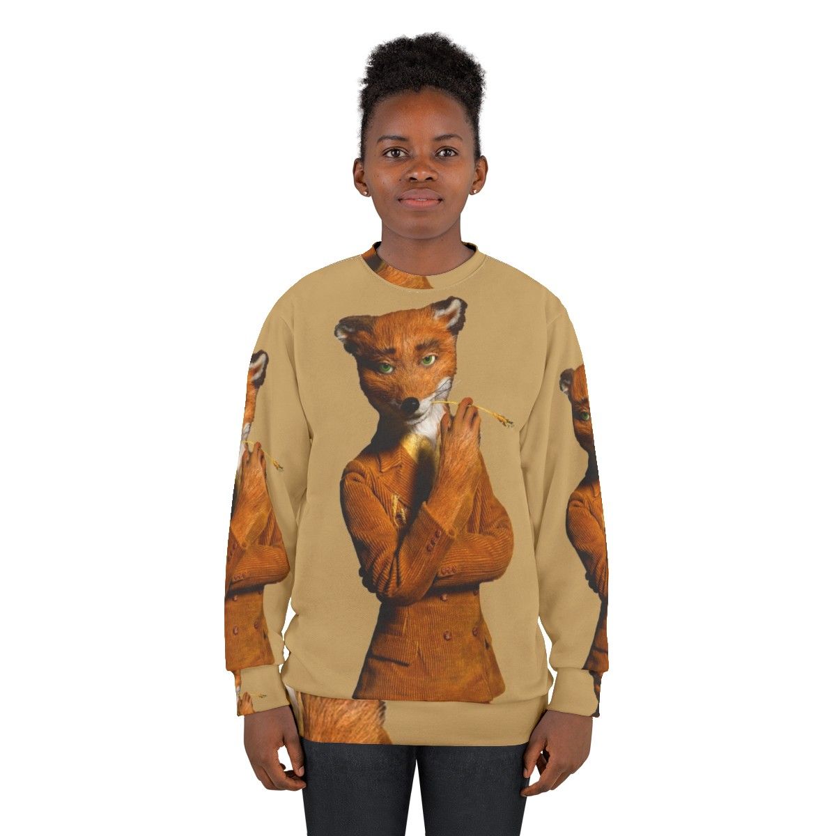 Classic Fantastic Mr Fox Sweatshirt with Minimalist Fox Design - women