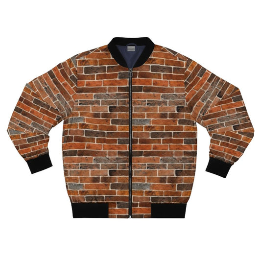 Brick Wall Pattern Bomber Jacket