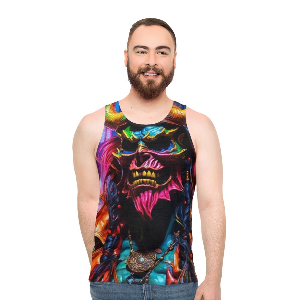 Neon Pirate Graffiti Unisex Tank Top - men