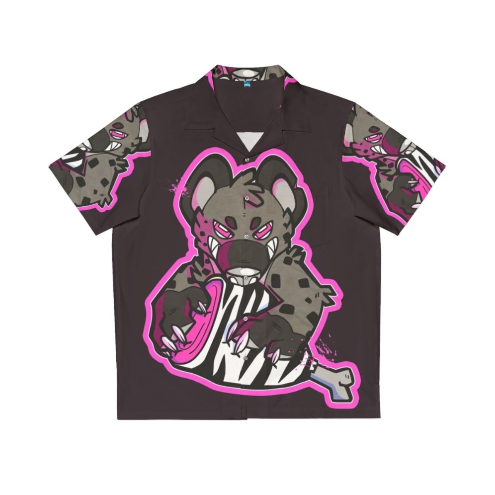 Hyena Meat Pink Hawaiian Shirt with Tropical Animal Print