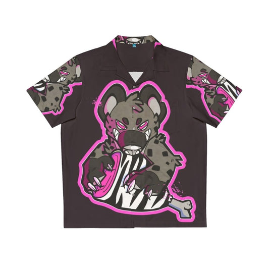 Hyena Meat Pink Hawaiian Shirt with Tropical Animal Print