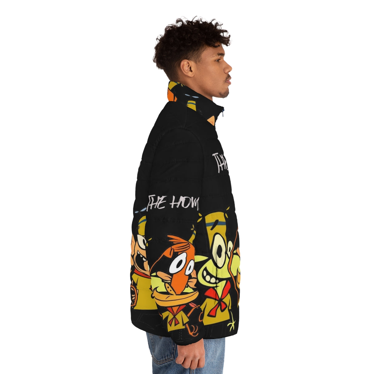 Homies Puffer Jacket - Retro 90s Cartoon Inspired Outerwear - men side right