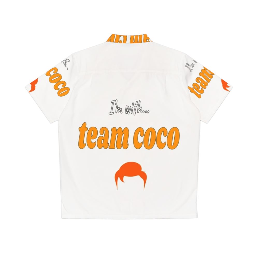 Team Coco Thick Font Hawaiian Shirt with Tropical Design - Back