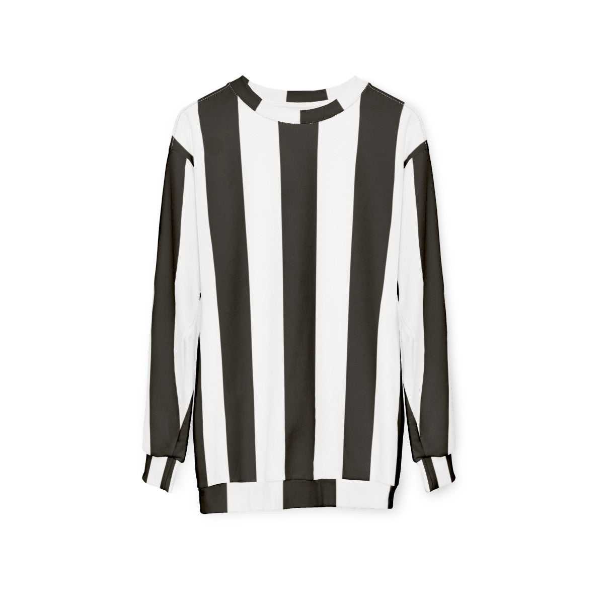 Classic black and white referee design sweatshirt - hanging