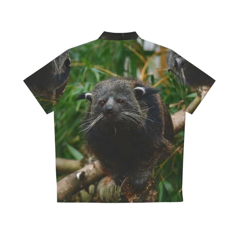 Binturong Hawaiian shirt featuring a rare and exotic bearcat animal - Back