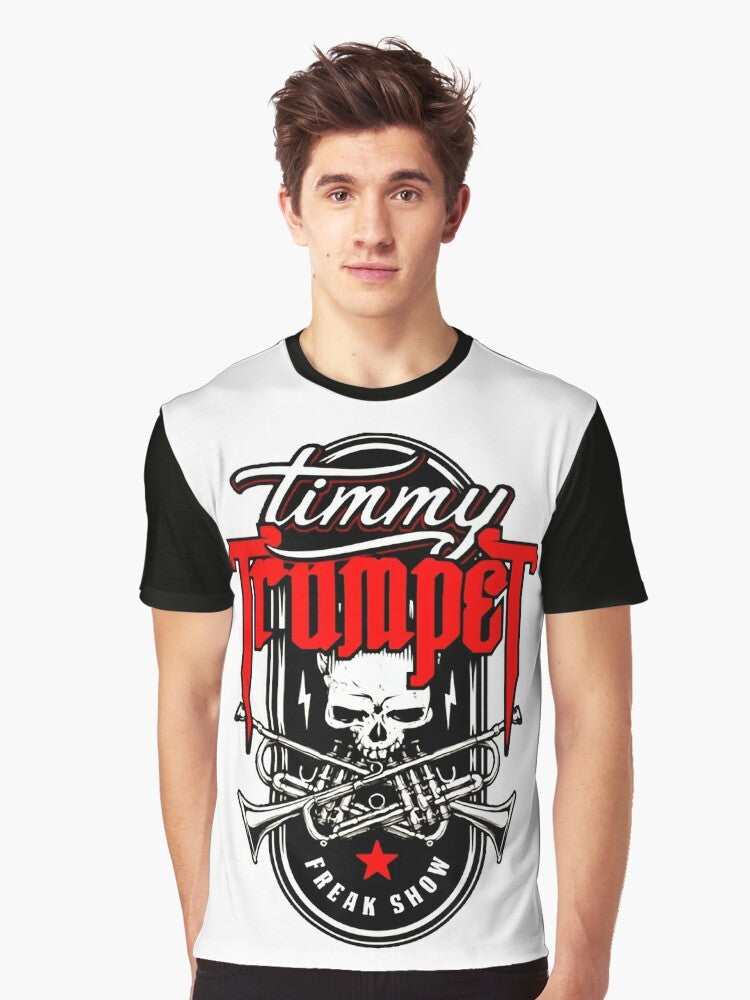 Timmy Trumpet grunge skull graphic design t-shirt - Men