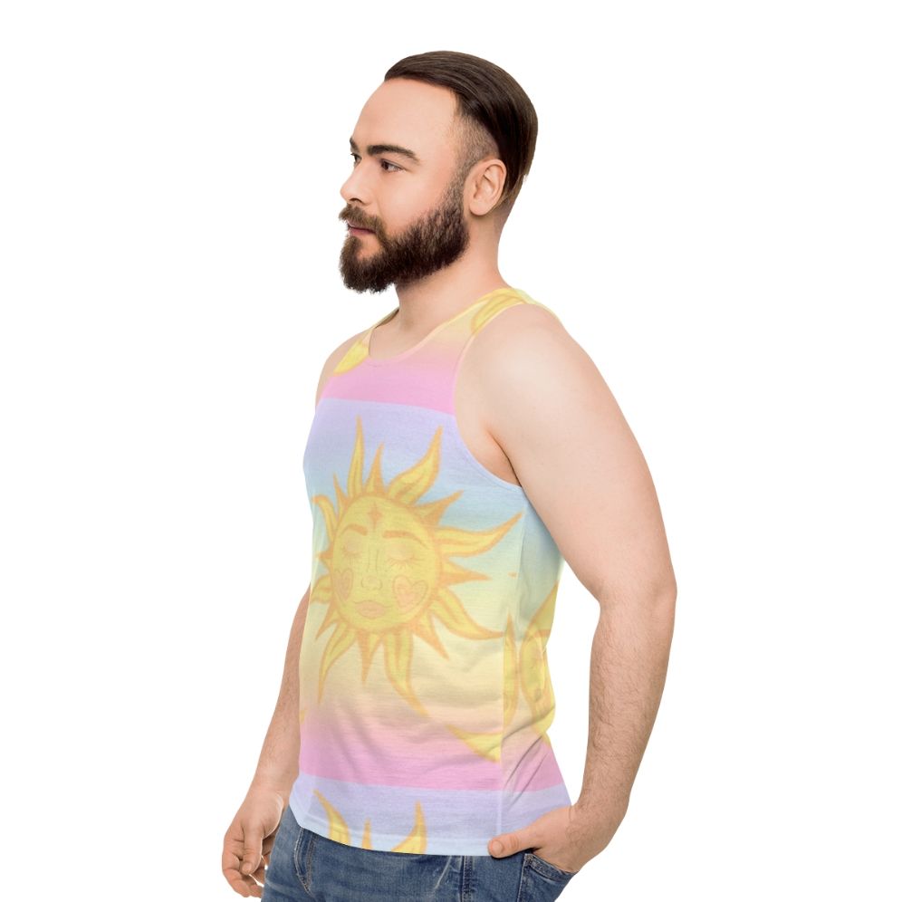 Hippie sun and moons unisex tank top - men side