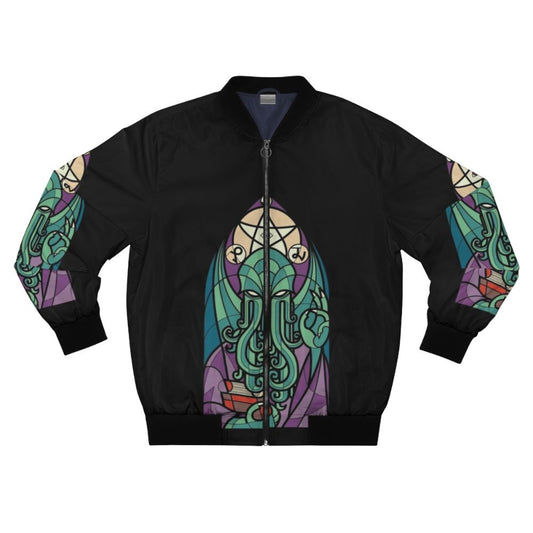 Cthulhu inspired bomber jacket with tentacle and primordial design