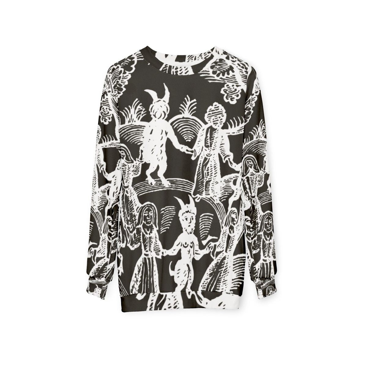 Dance With The Devil Occult White Sweatshirt - hanging