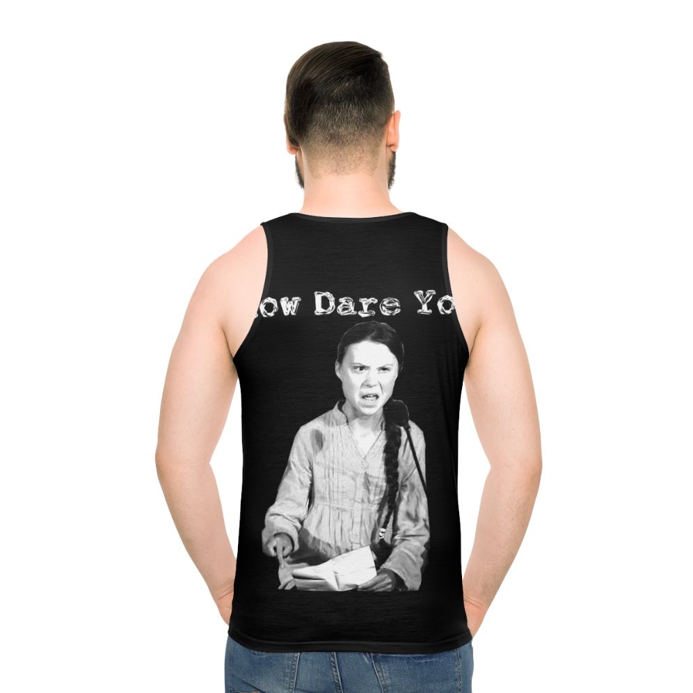 Greta Thunberg Climate Change Unisex Tank Top - men back