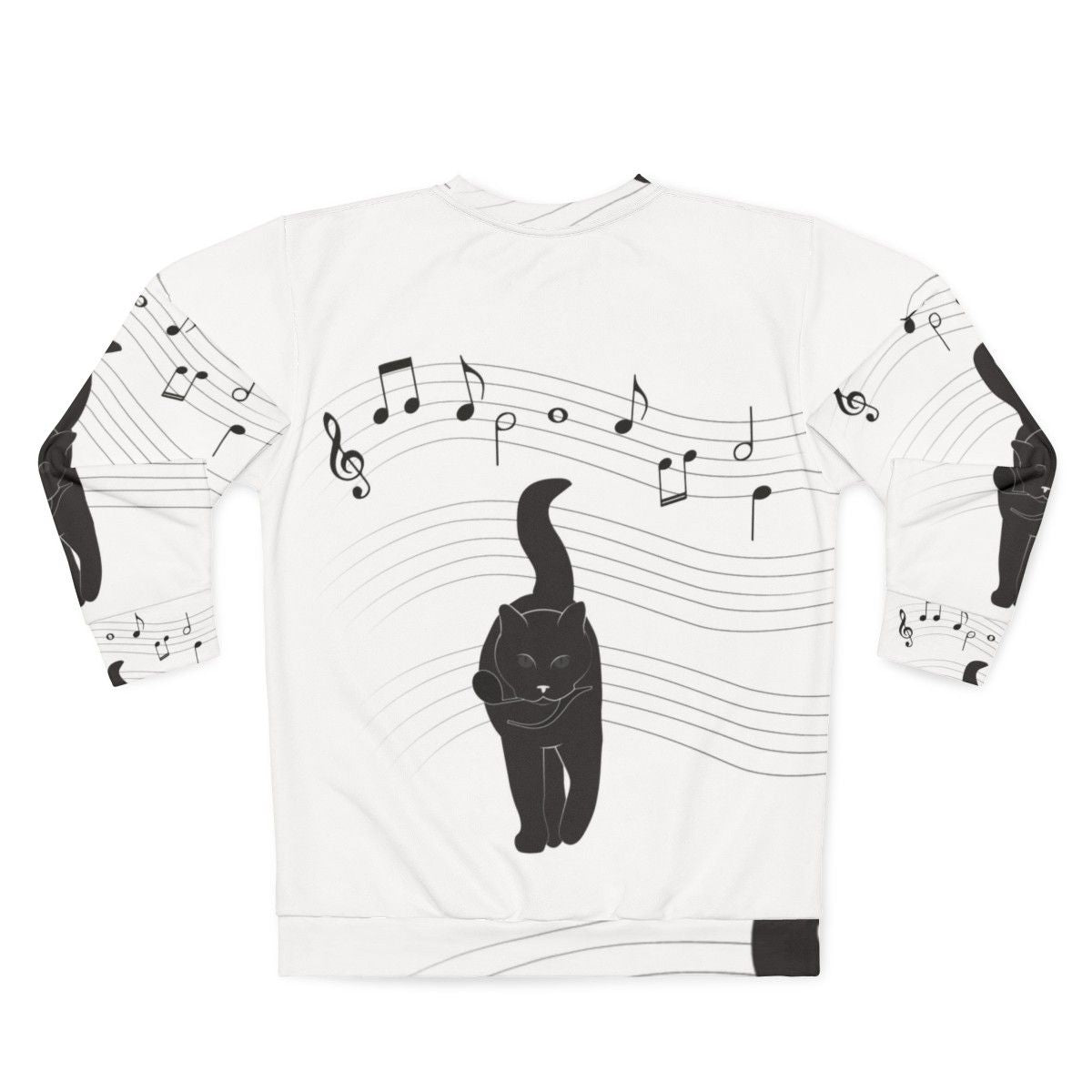 Hunter Sweatshirt with Music Notes and Cats - Back