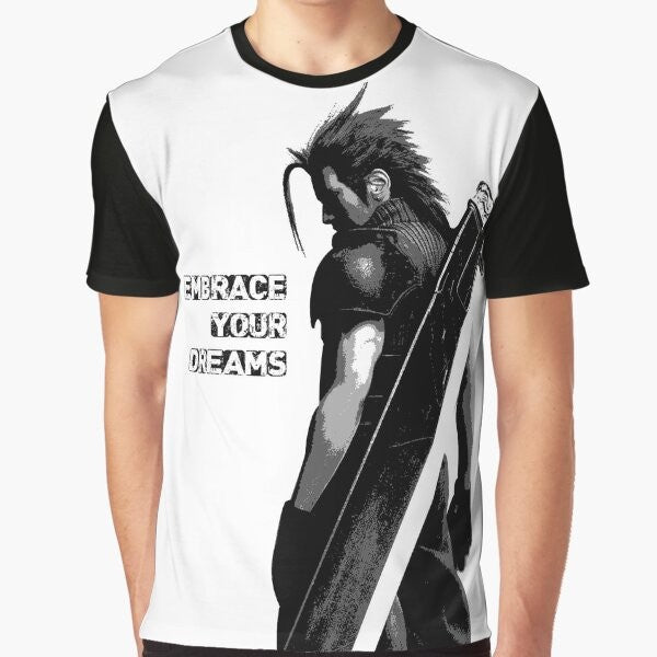 Final Fantasy Graphic T-Shirt with characters Cloud, Zack, Noctis, Prompto, Ignis, and Gladio, and Chocobo