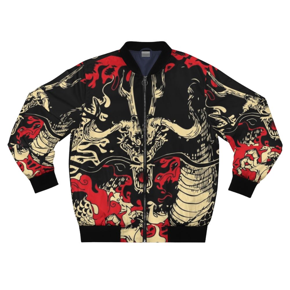 One Piece Kaido The Dragon Bomber Jacket with anime characters Luffy, Zoro, Nami, Sanji, and more.