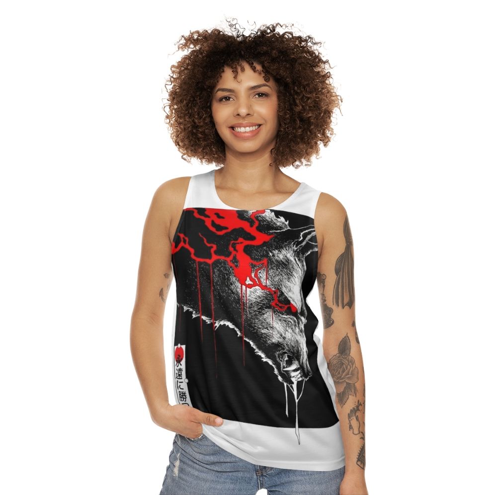 Vaporwave Wolf Unisex Tank Top - women