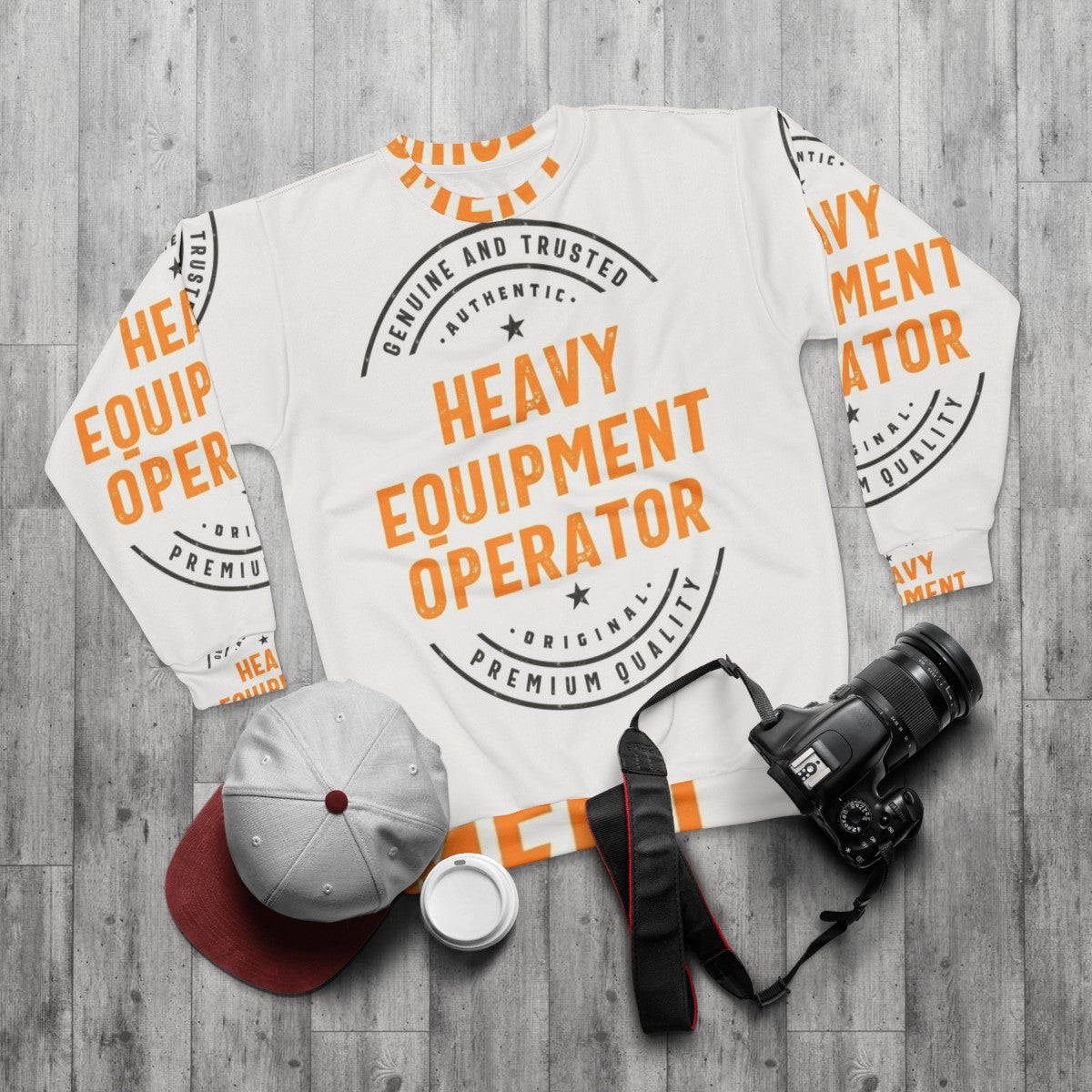 Heavy Equipment Operator Sweatshirt - flat lay