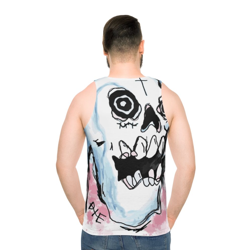 Lil Peep Die Skull Unisex Tank Top - men back