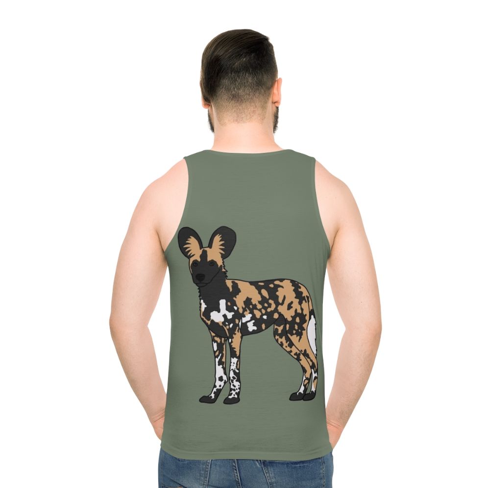 African Painted Dog Unisex Tank Top - men back