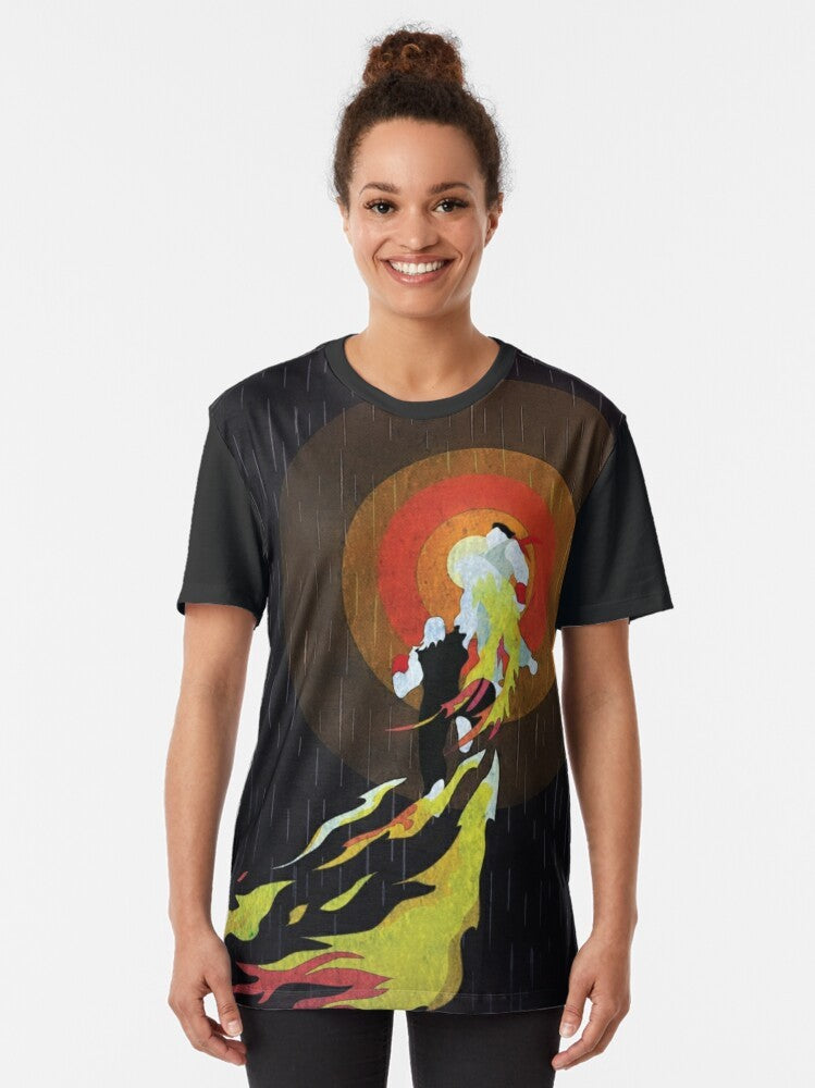 Street Fighter Ken Flaming Shoryuken Graphic T-Shirt - Women