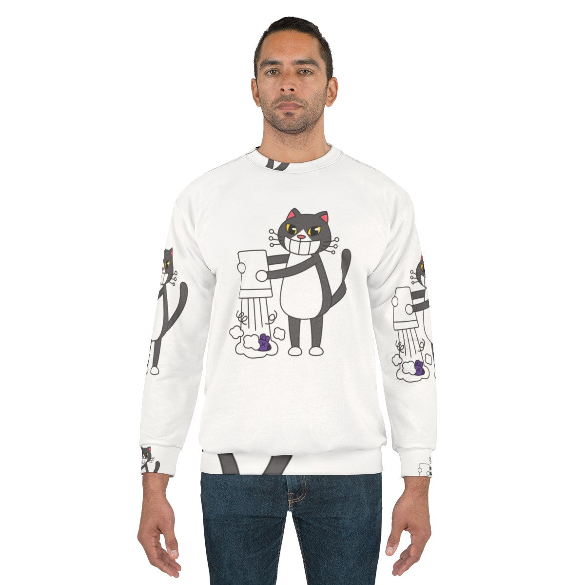 Cats Hobbies Sweatshirt featuring an adorable design of cats engaged in various hobbies - men