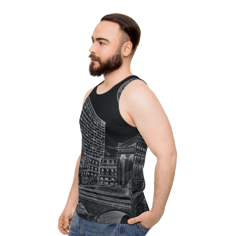 Dinos Unisex Tank Top in Winter Fashion - men side