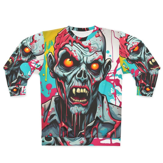 Zombie Apocalypse Horror Sweatshirt with Creepy Reanimated Design