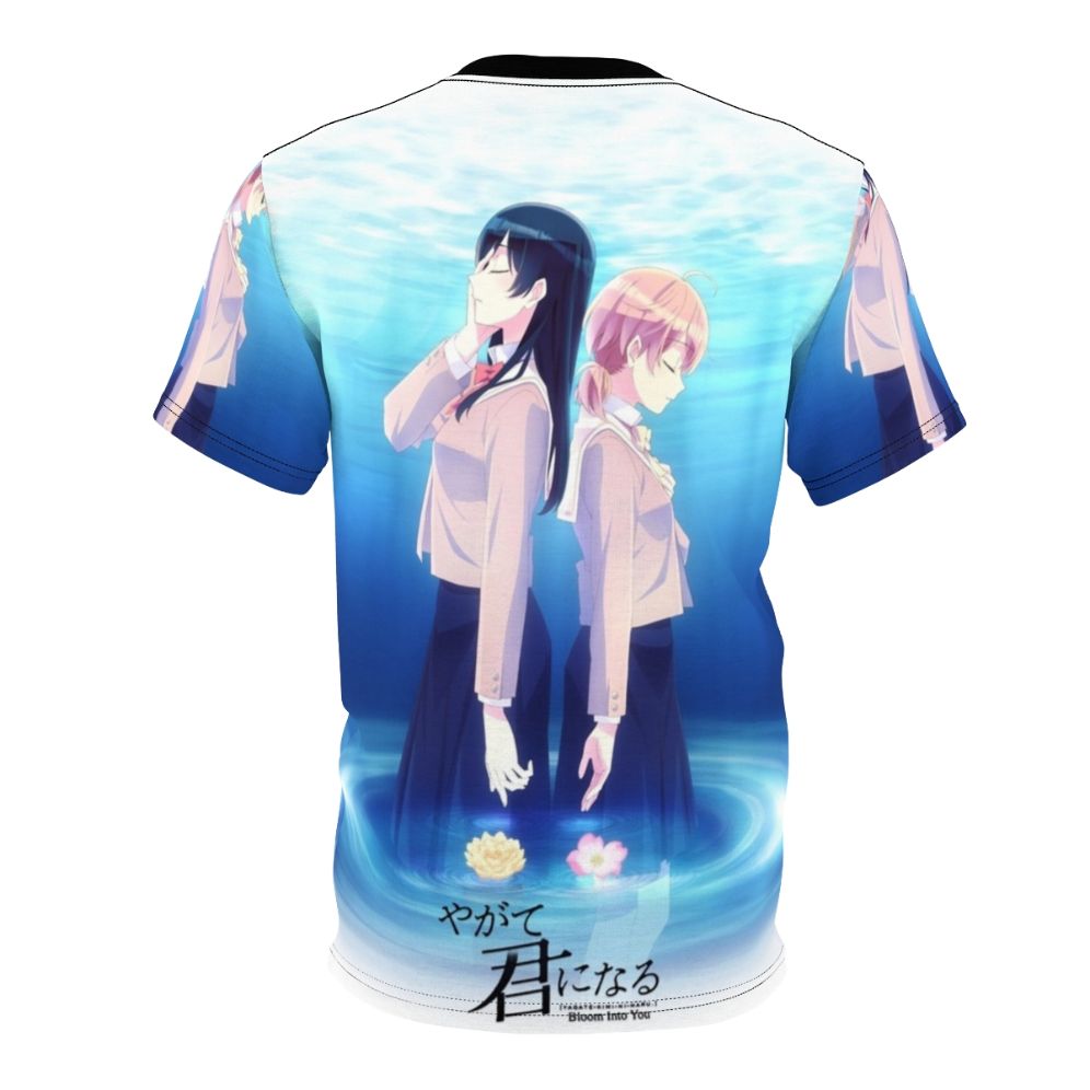 Bloom Into You inspired anime fan art design on a high-quality t-shirt - Back