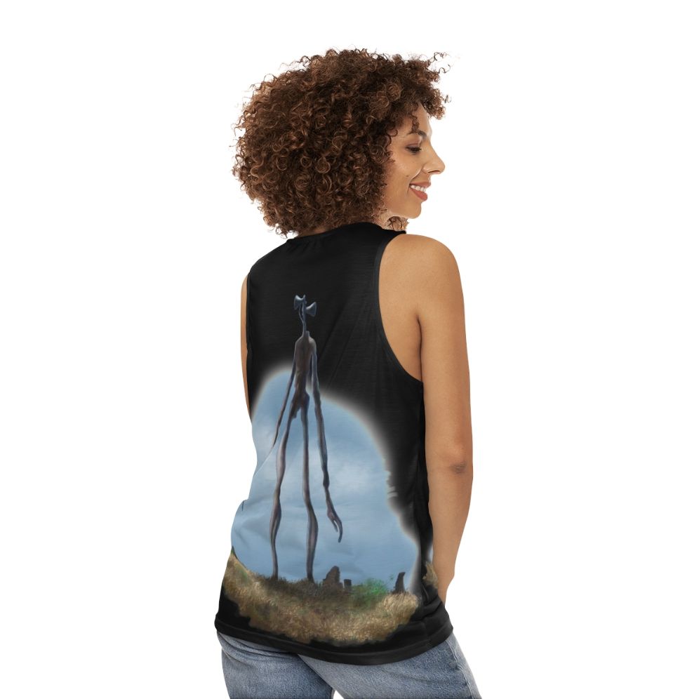 Sirenhead unisex horror tank top - women back