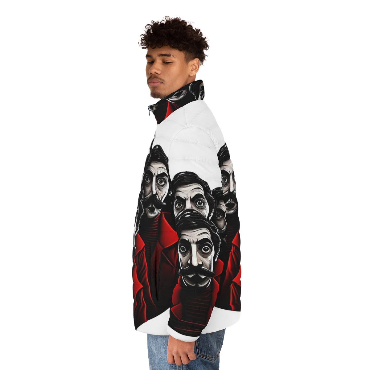 Money Heist Puffer Jacket with Bella Ciao Emblem - men side left