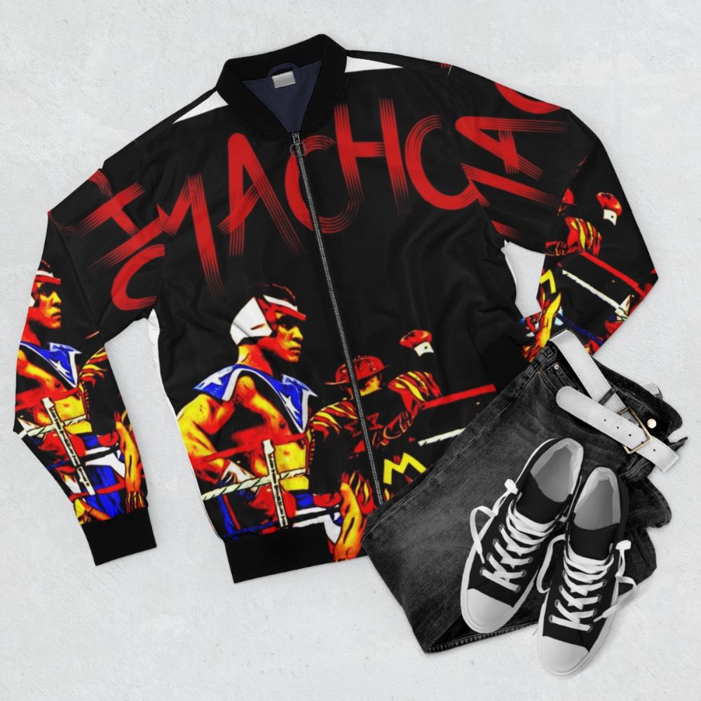 Hector Camacho Vintage Boxer Bomber Jacket - Flat lay