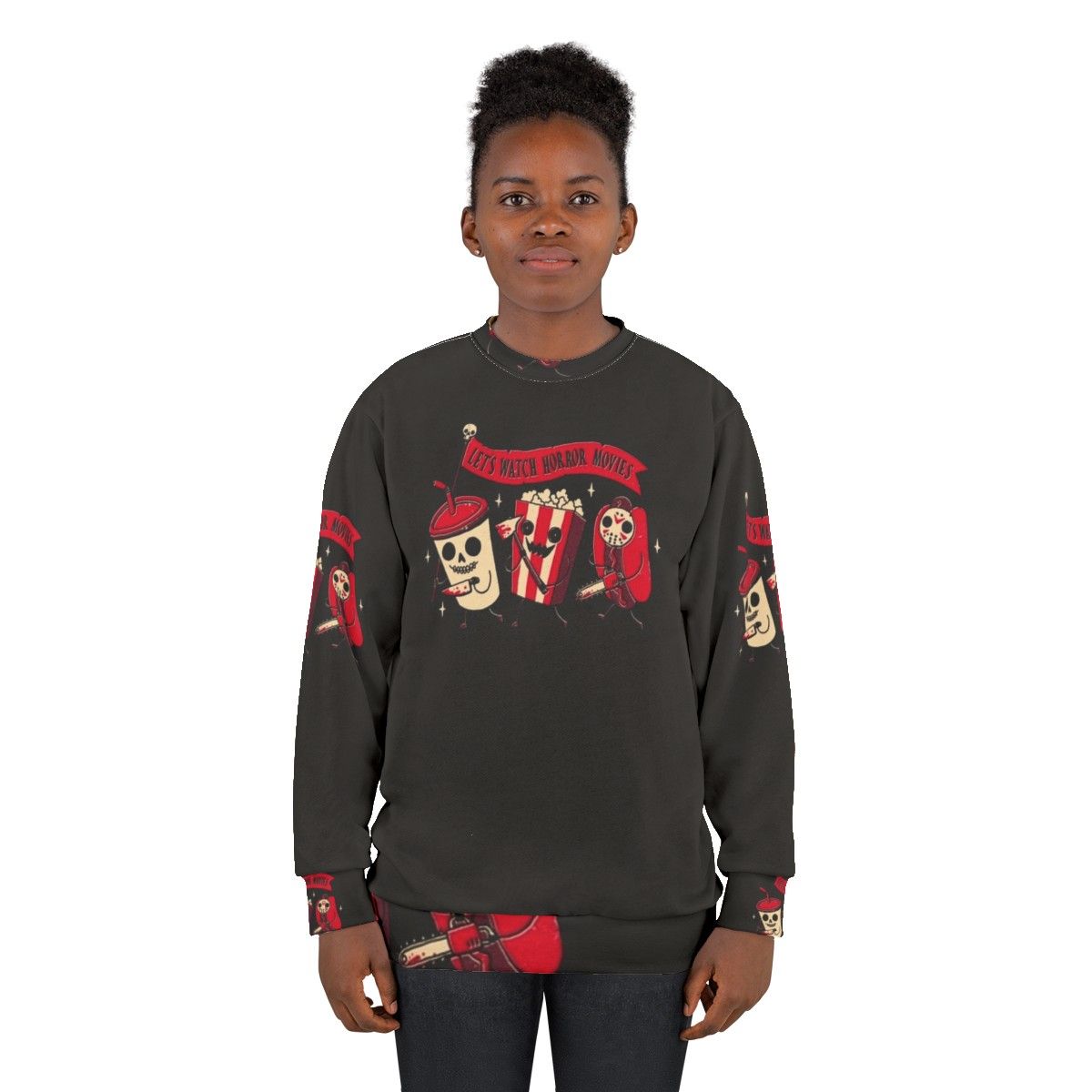 Spooky movie night vintage style sweatshirt - women