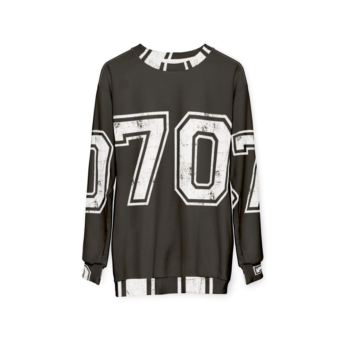 Sports sweatshirt with large number 70 jersey design - hanging