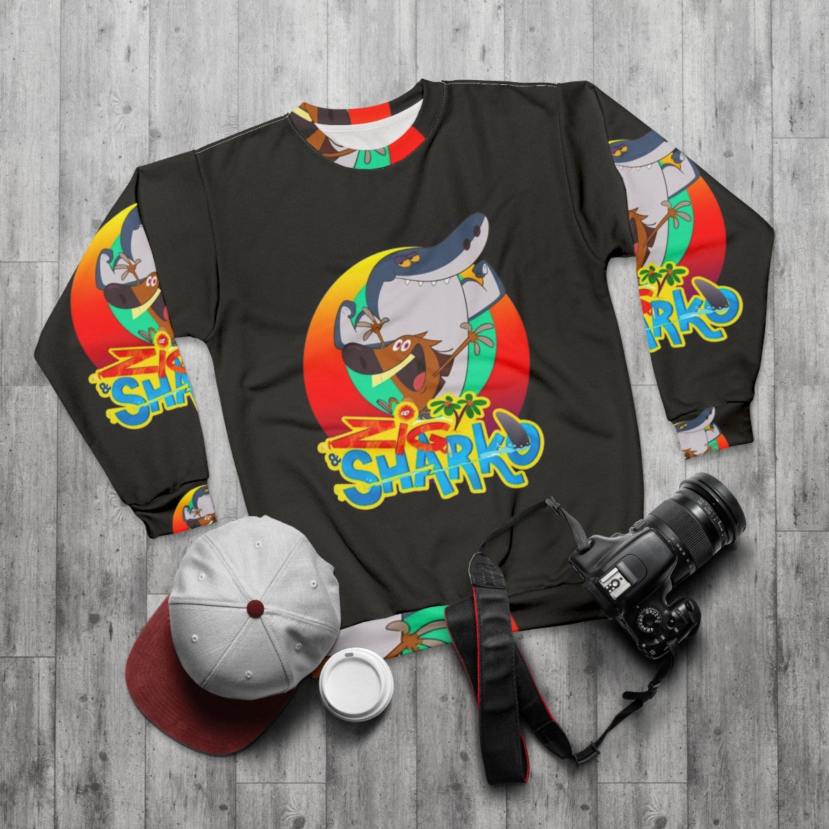 Zig And Sharko Games Sweatshirt - flat lay