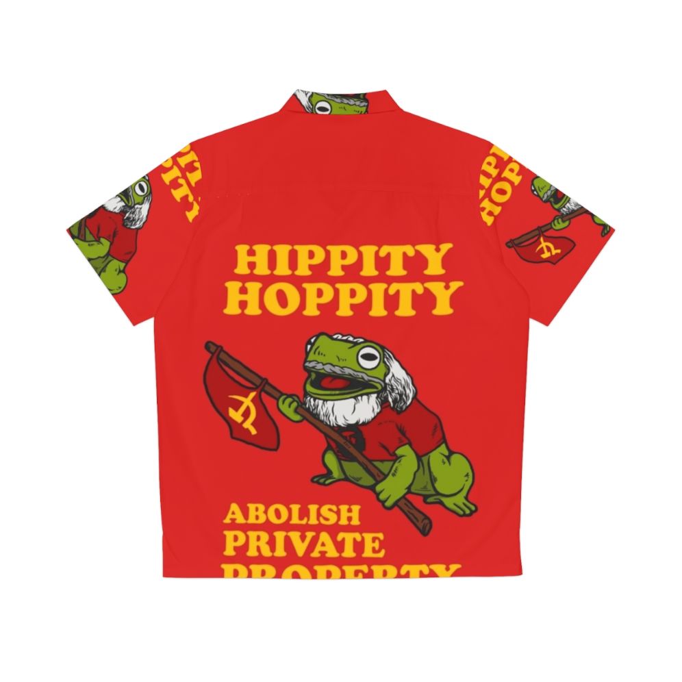 "Hippity Hoppity Abolish Private Property Communist Hawaiian Shirt" - Back