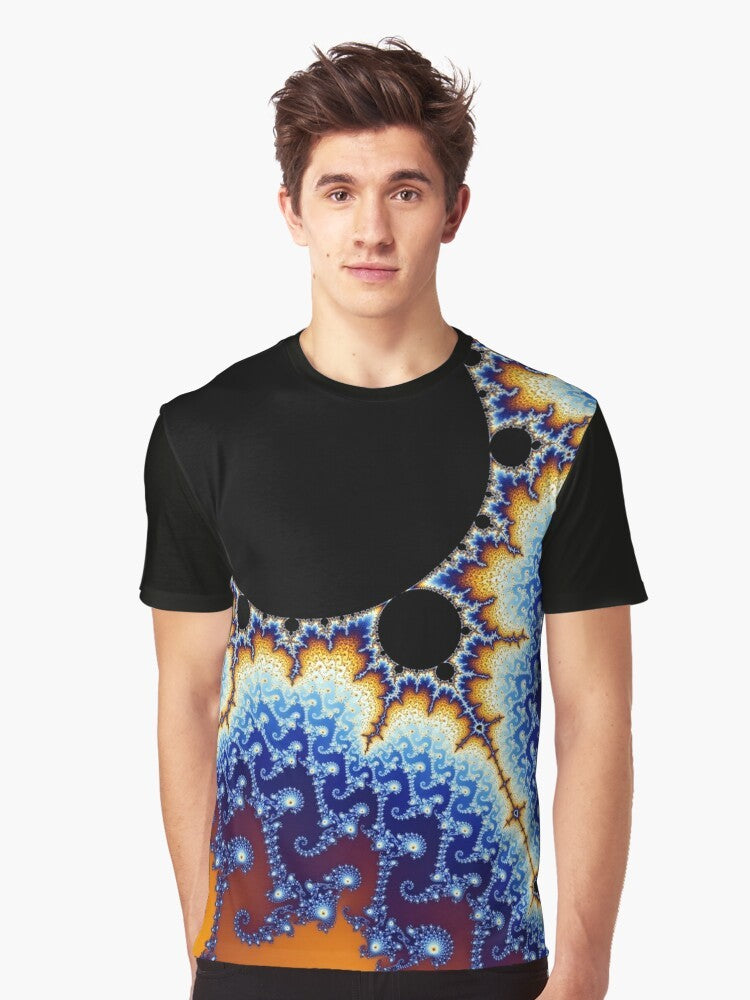 Colorful Mandelbrot set fractal pattern design on t-shirt - Men