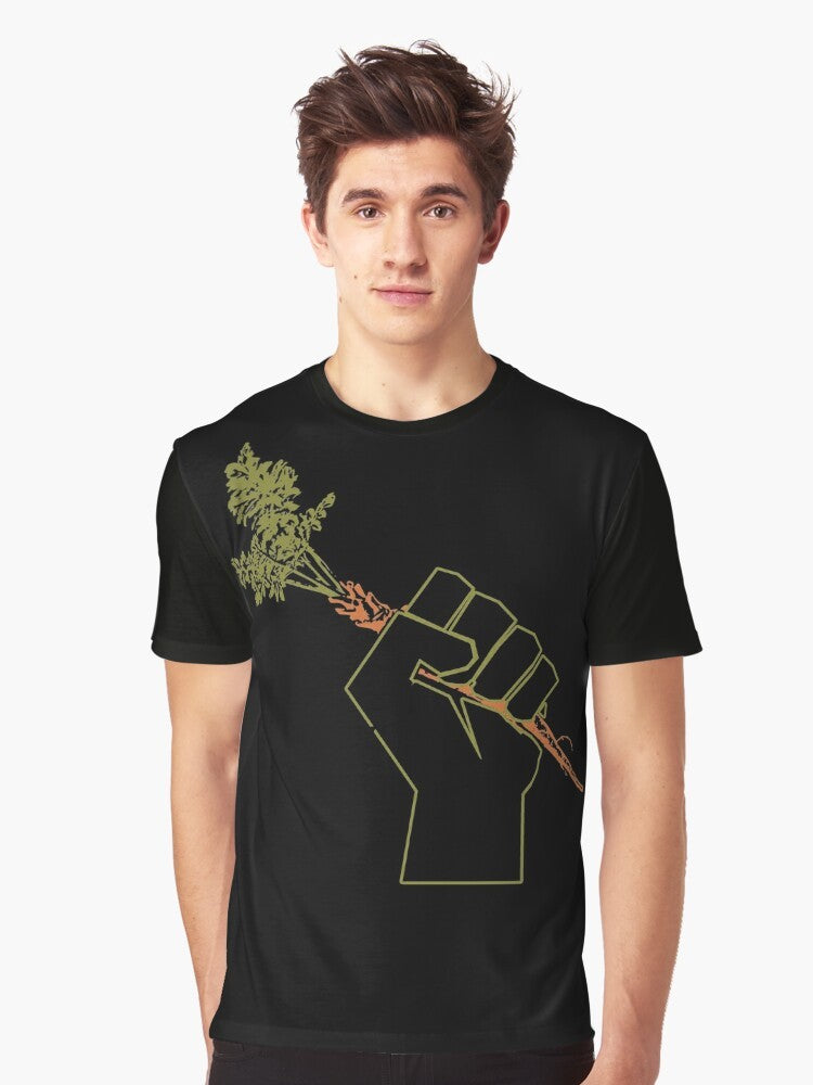 Veggie permaculture fist of solidarity symbol graphic t-shirt design - Men