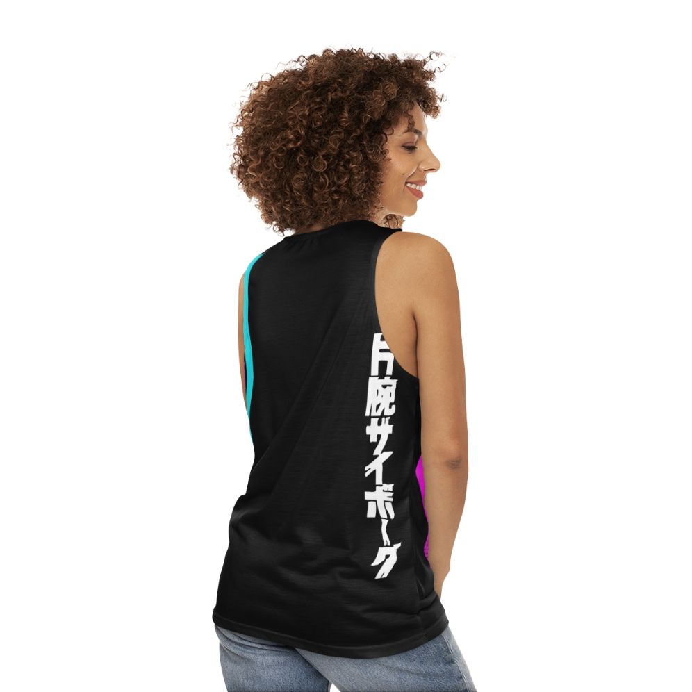 Retro 80s vaporwave aesthetic unisex tank top - women back