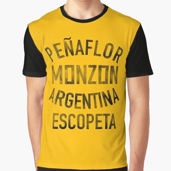 Vintage-style graphic t-shirt featuring the Argentine boxing legend Carlos Monzon in a minimalist design.