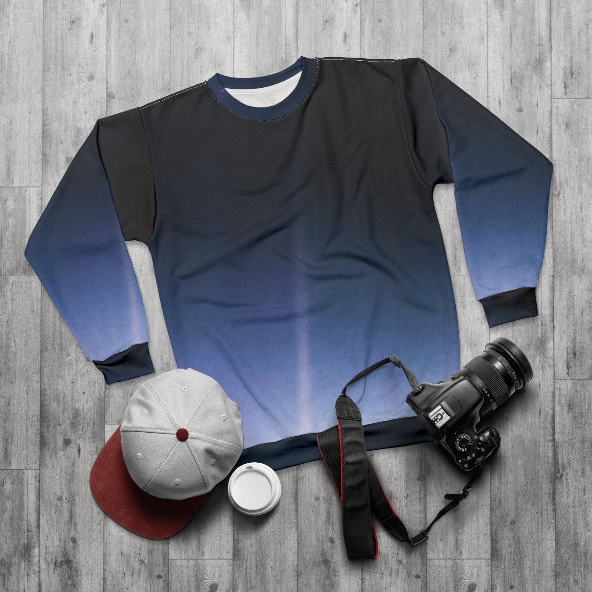 Pale Blue Dot NASA Voyager 1 Space Infographic Sweatshirt - flat lay