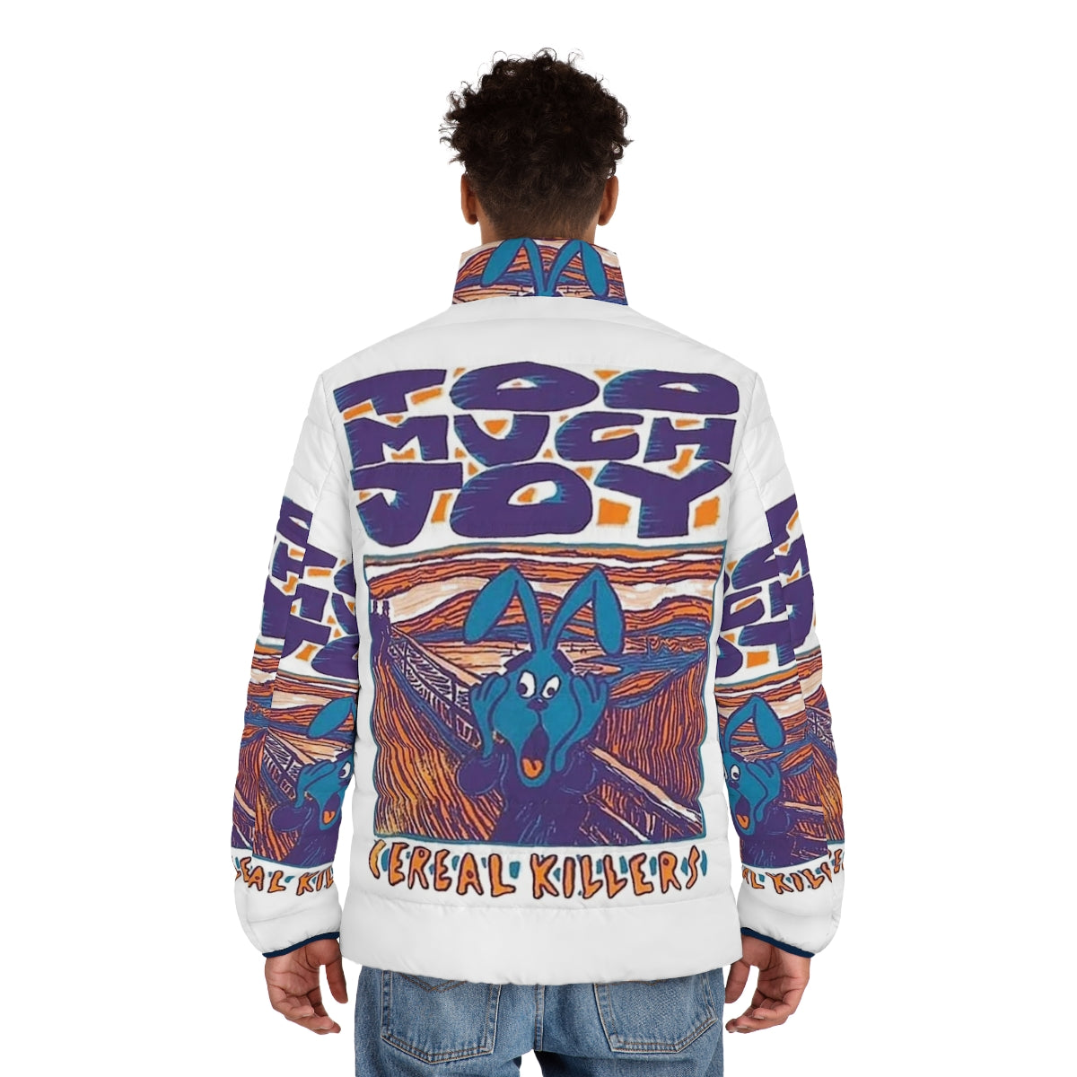 Cereal Killers puffer jacket featuring a playful, music-inspired design - men back