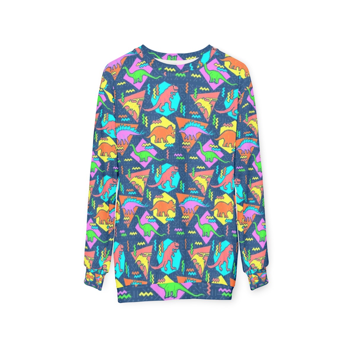 Nineties Dinosaur Pattern Sweatshirt - hanging